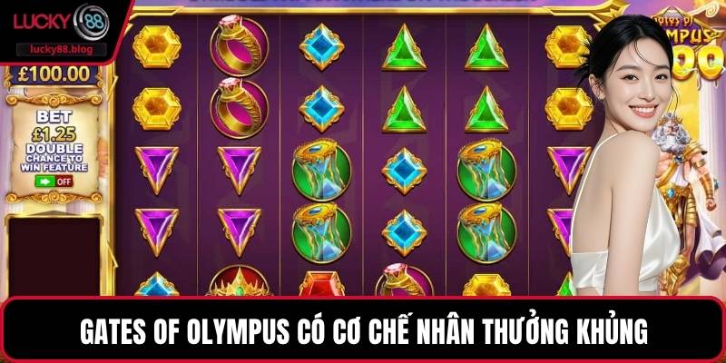 Gates of Olympus có cơ chế nhân thưởng khủng